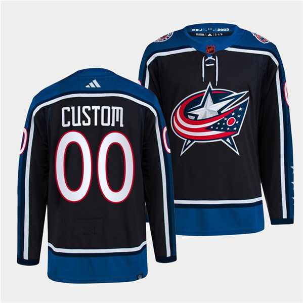 Mens Columbus Blue Jackets Custom Navy 2022 Reverse Retro Stitched Jersey->customized nhl jersey->Custom Jersey